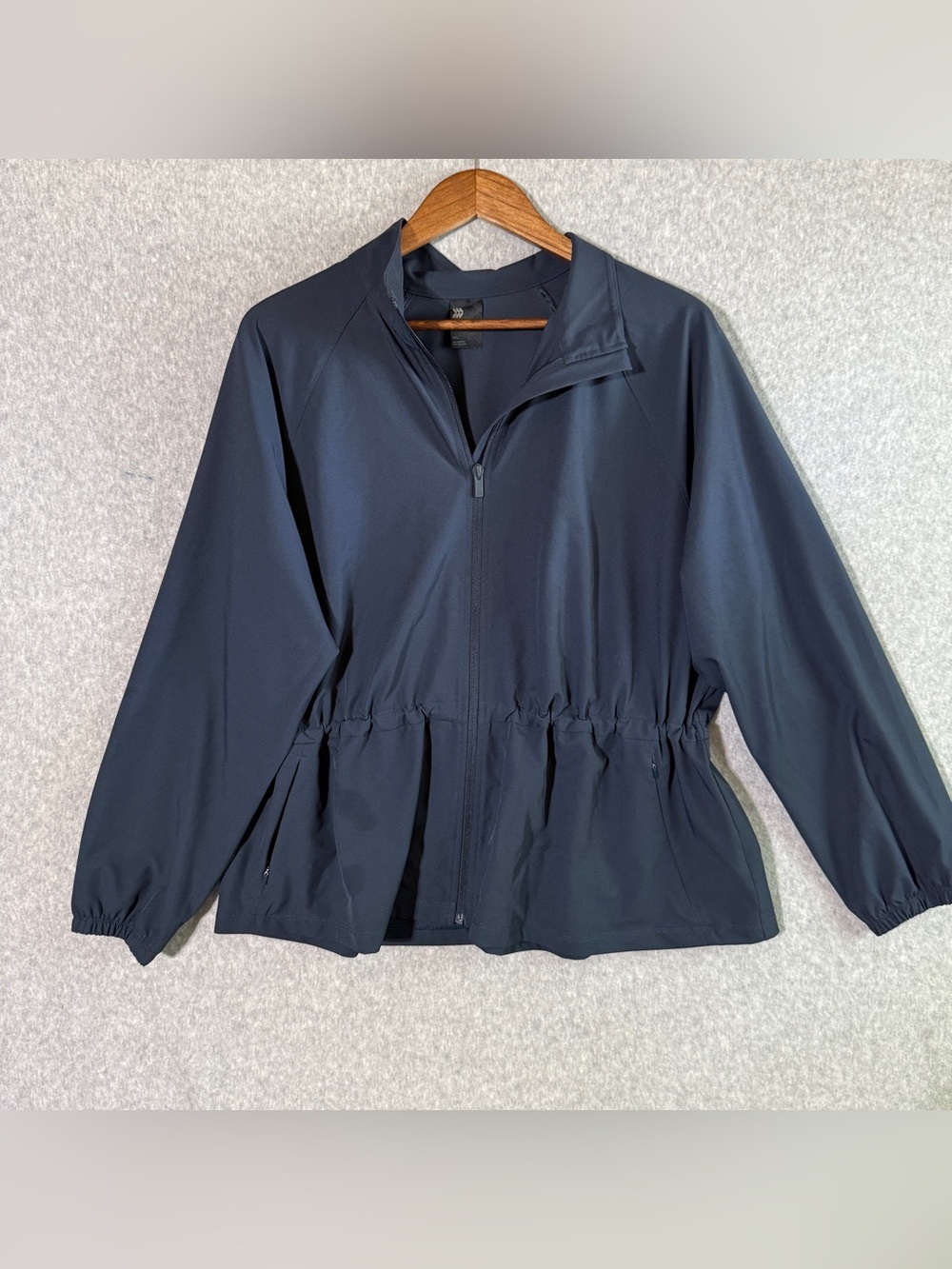 all in motion Navy Zip-Up Utility Jacket with Drawstring Waist